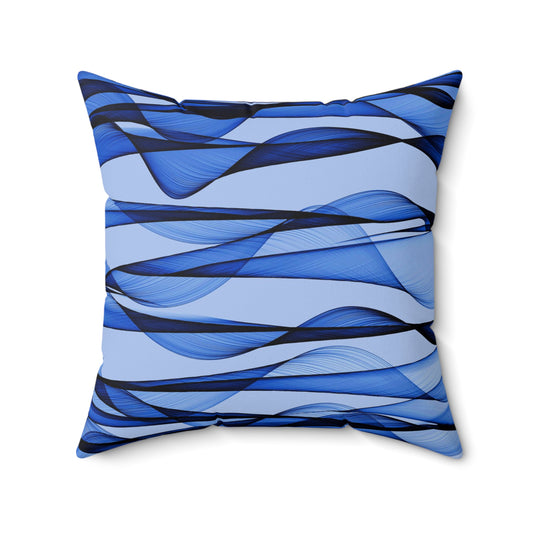 Otranto Waves Faux Suede Square Pillow