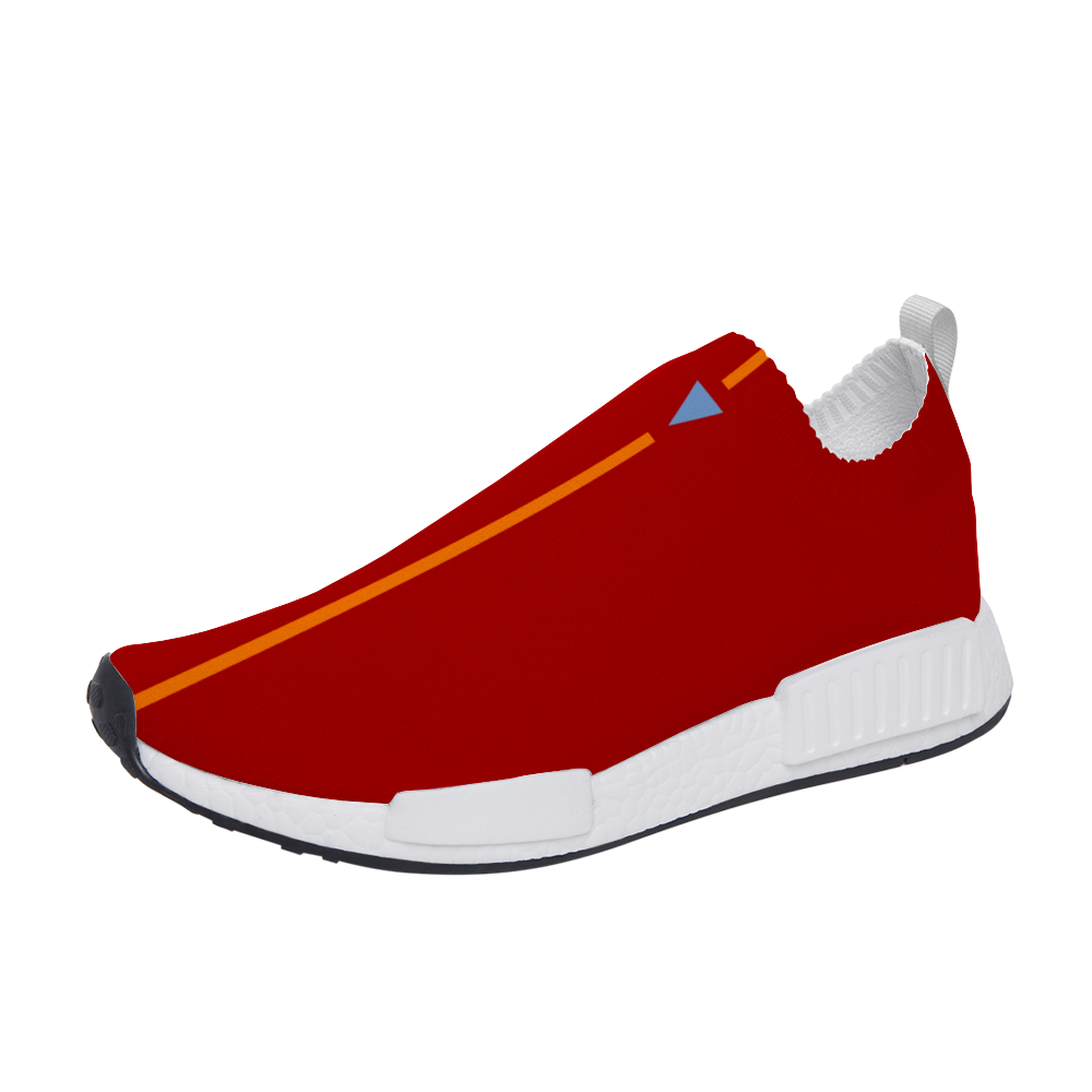 Split Red Unisex Slip On Walking Shoes Lightweight Sneakers from Vluxe by Lucky Nahum
