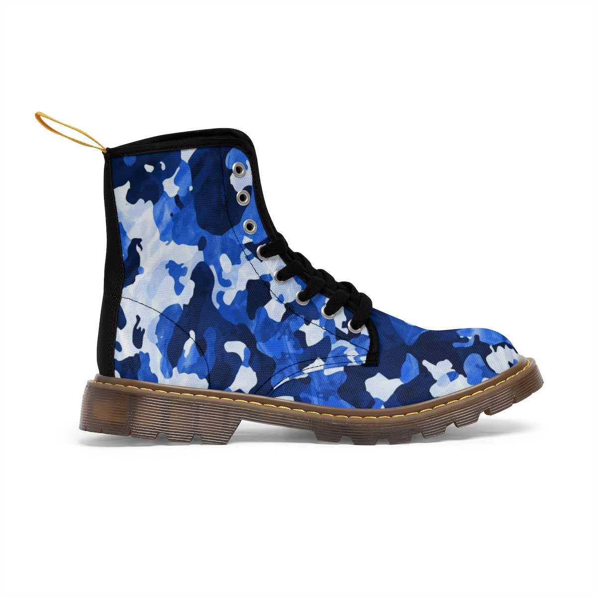 Camo Blue Men's Canvas Boots