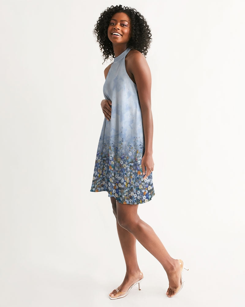 Floral Heavens Women's Halter Dress | Always Get Lucky