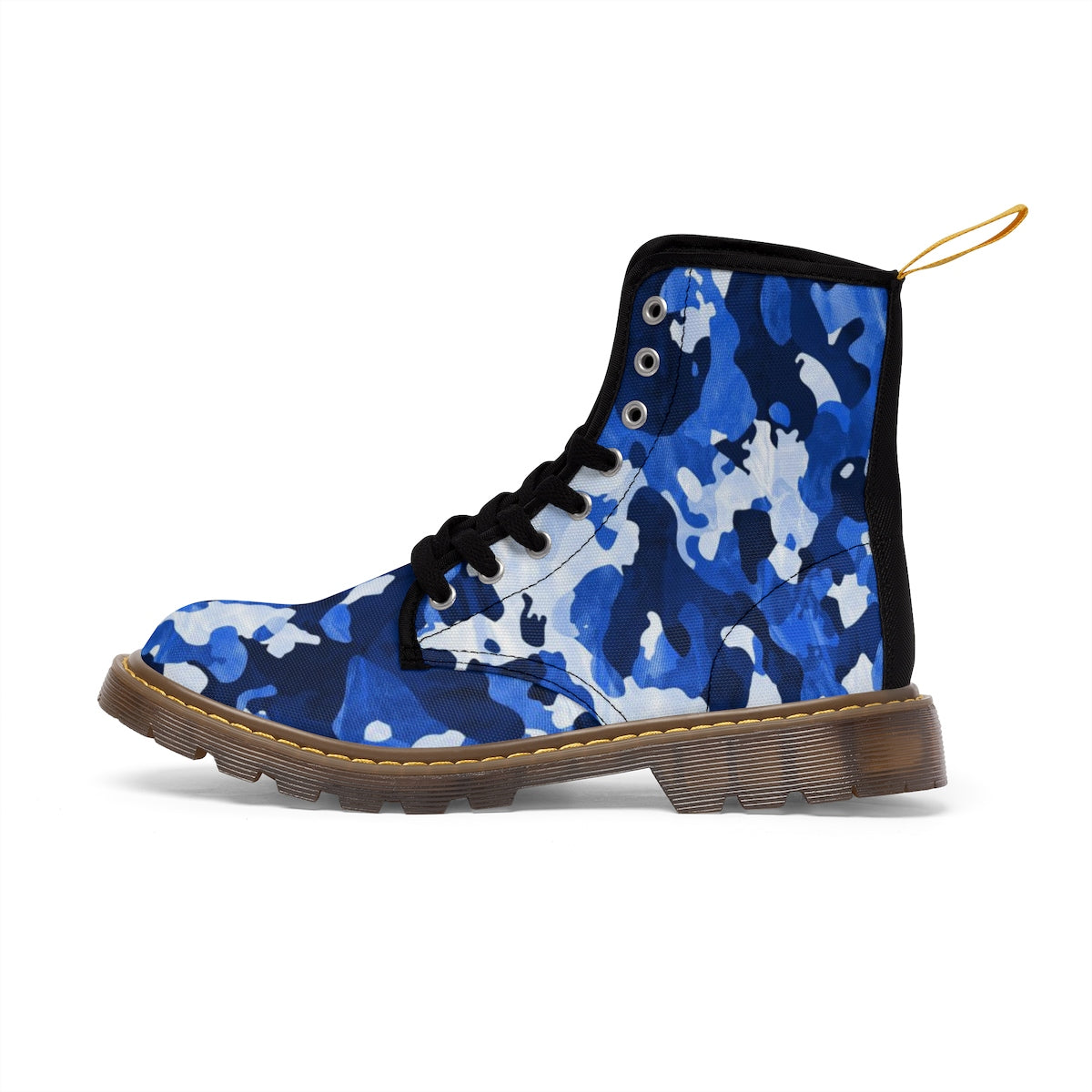 Camo Blue Men's Canvas Boots
