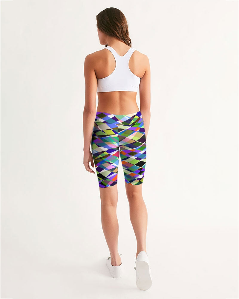 Oslo Multi Color Women's Mid-Rise Bike Shorts