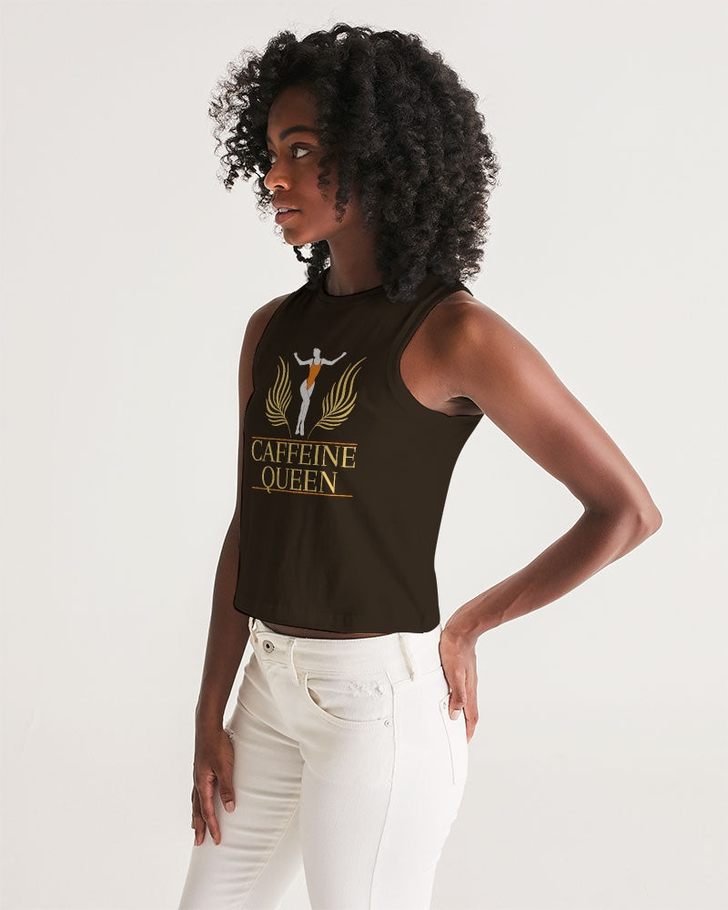 Caffeine Queen Black Women's Cropped Tank