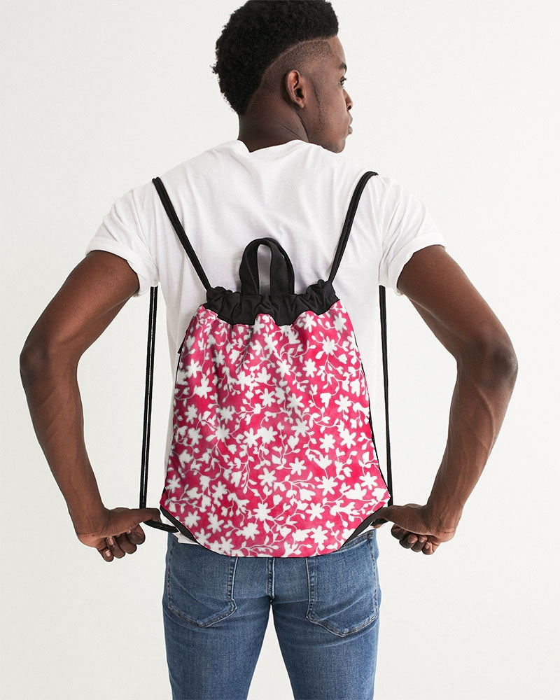 Camo Flower Flame Canvas Drawstring Bag