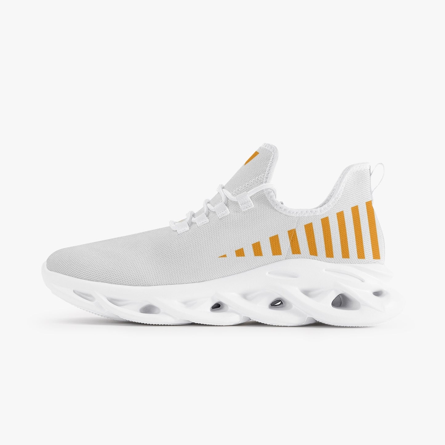 Vluxe Bounce Mesh Knit Sneakers - White/Orange