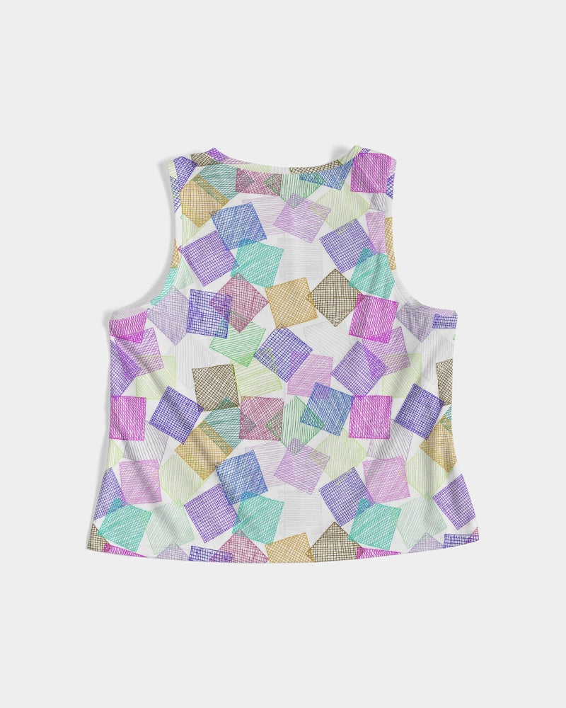 Boxes White Women's Cropped Tank