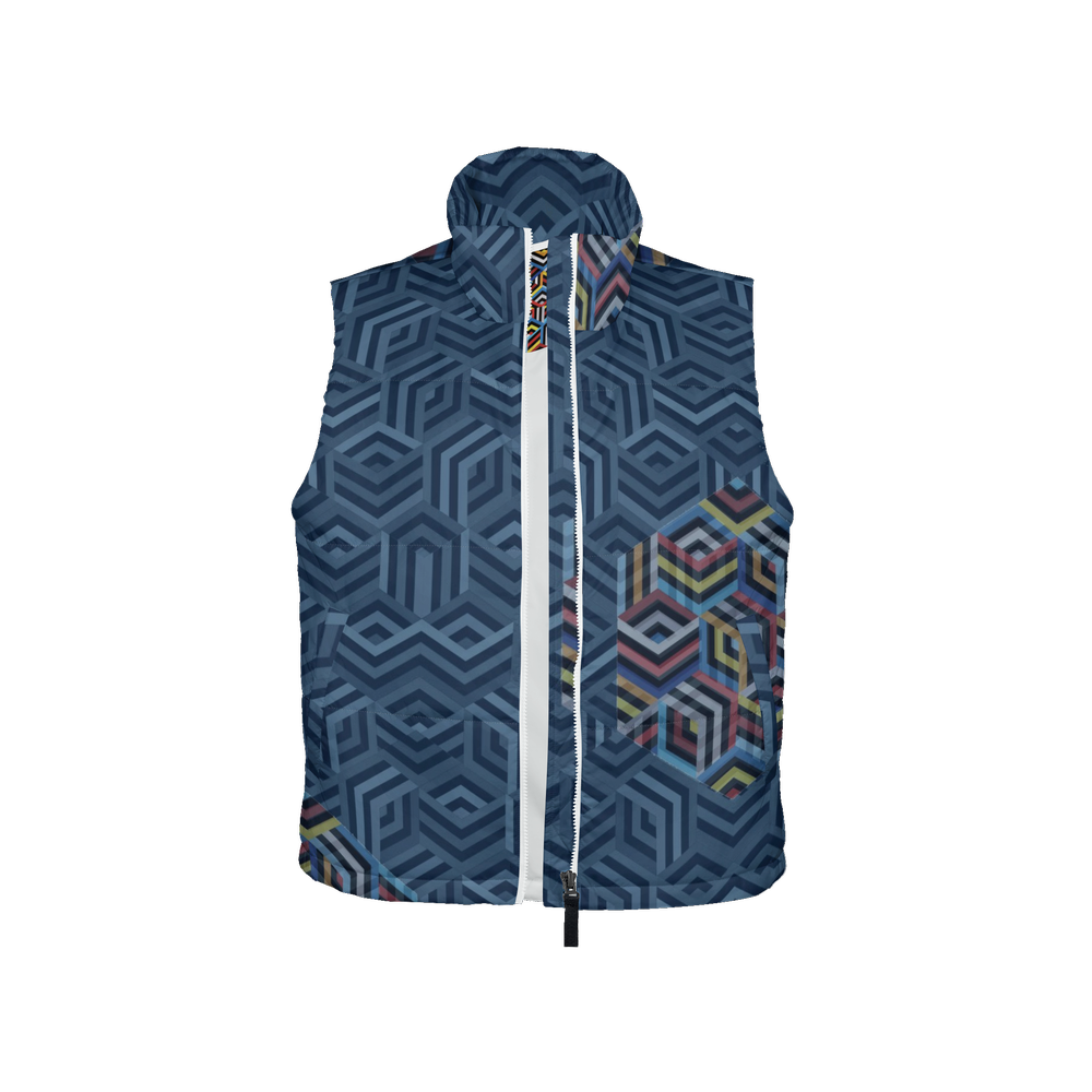 Hexagonic Men's Full-Zip Warm Sleeveless Winter Vest | Always Get Lucky S Hexagonic Men's Full-Zip Warm Sleeveless Winter Vest | Always Get Lucky S