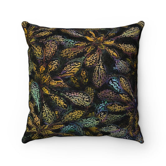 Desert Bloom Faux Suede Square Pillow