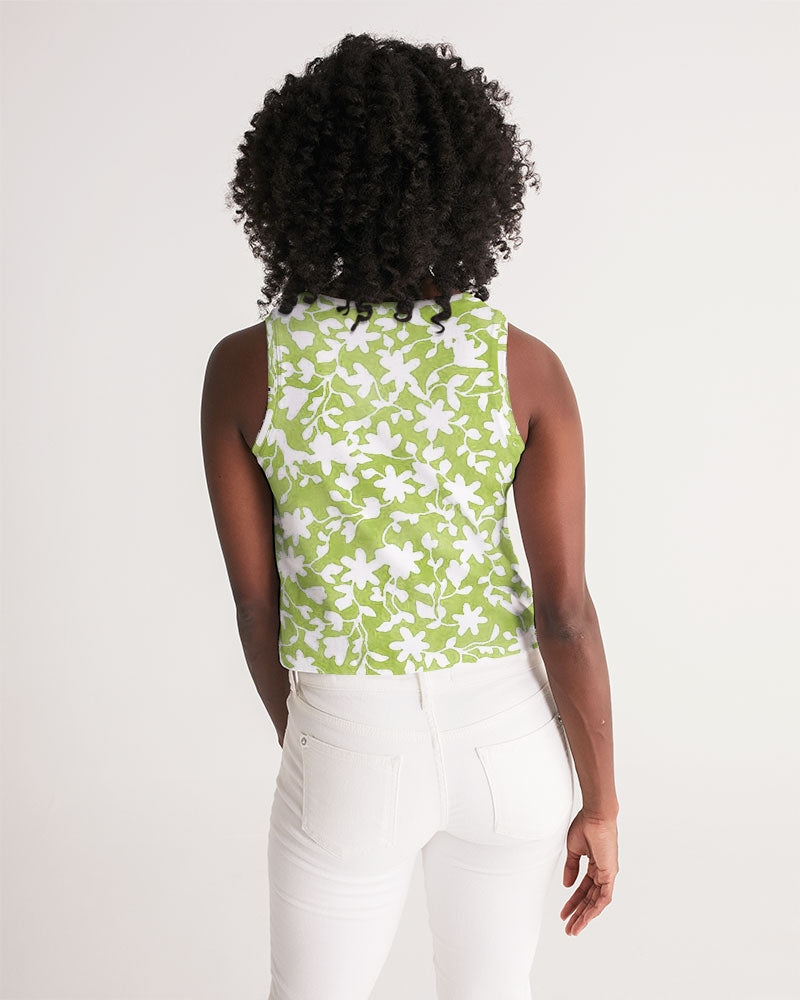 Camo Flower Grass Women's Cropped Tank