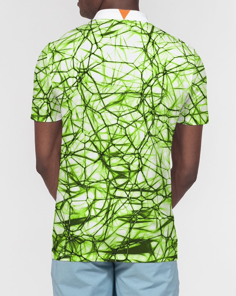 Wired Green Men's Slim Fit Short Sleeve Polo from Vluxe by Lucky Nahum