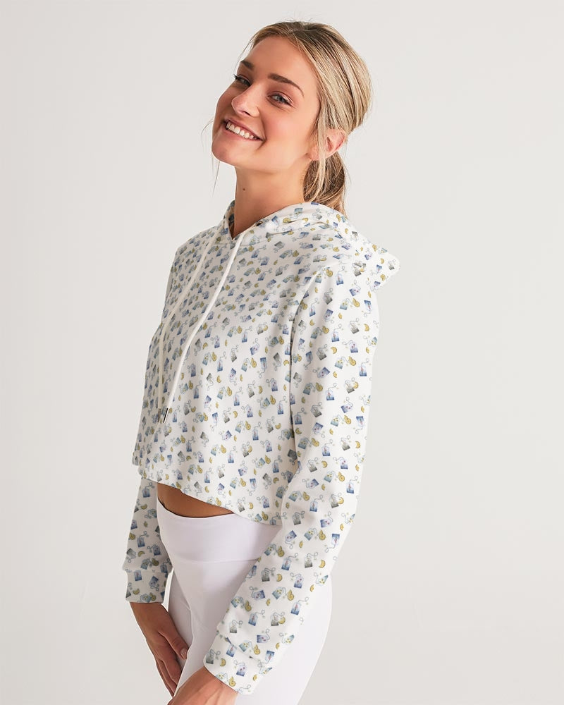 Tea Lover Women's Cropped Hoodie | Alwasy Get Lucky