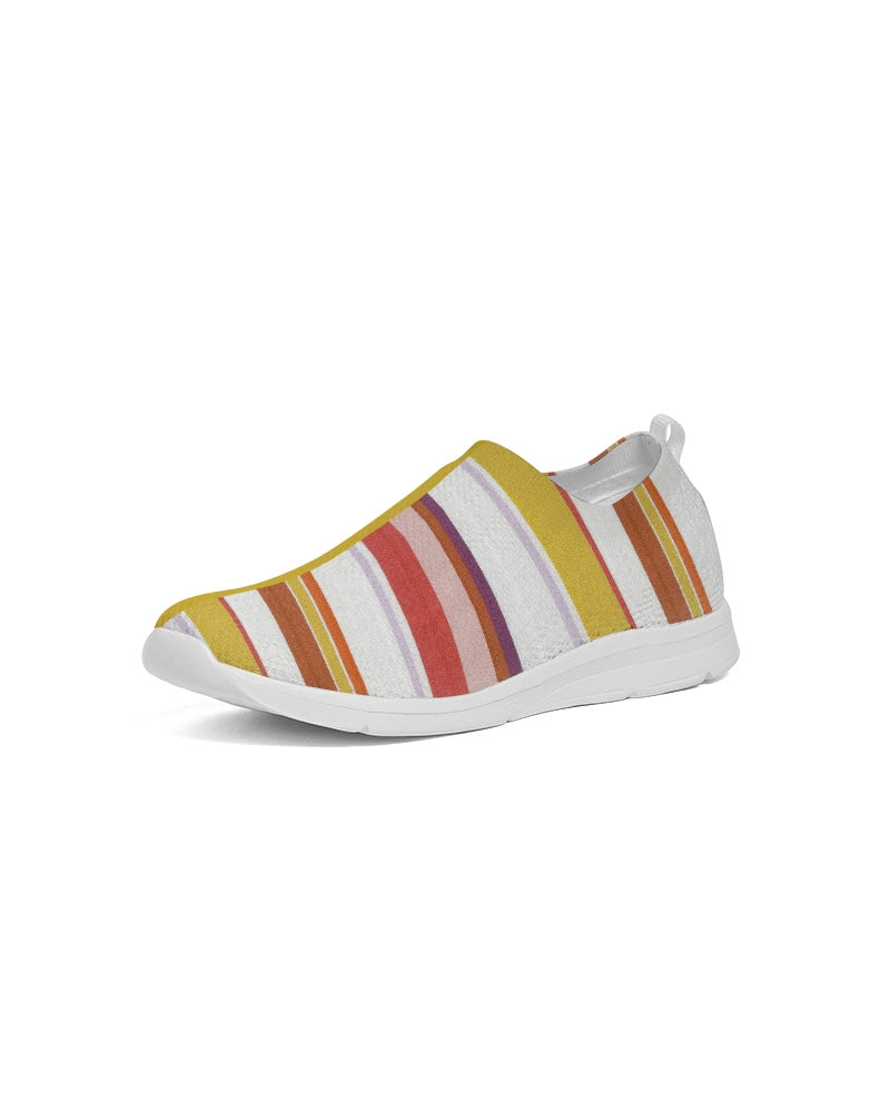 Split Personality Stripe Yellow Men's Slip-On Flyknit Shoe