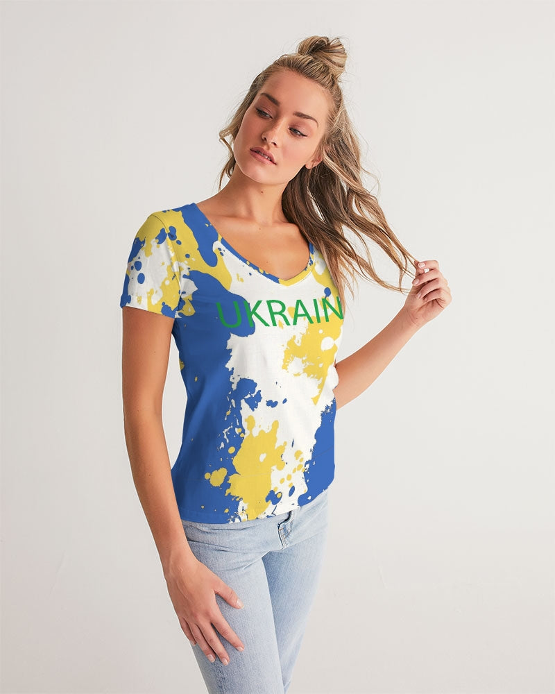 Ukrainaflage Women's V-Neck Tee