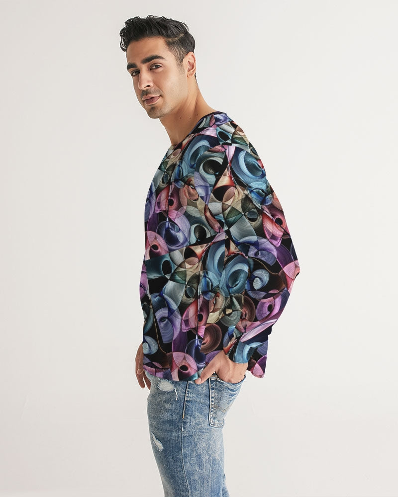 Salento Men's All-Over Print Long Sleeve Tee