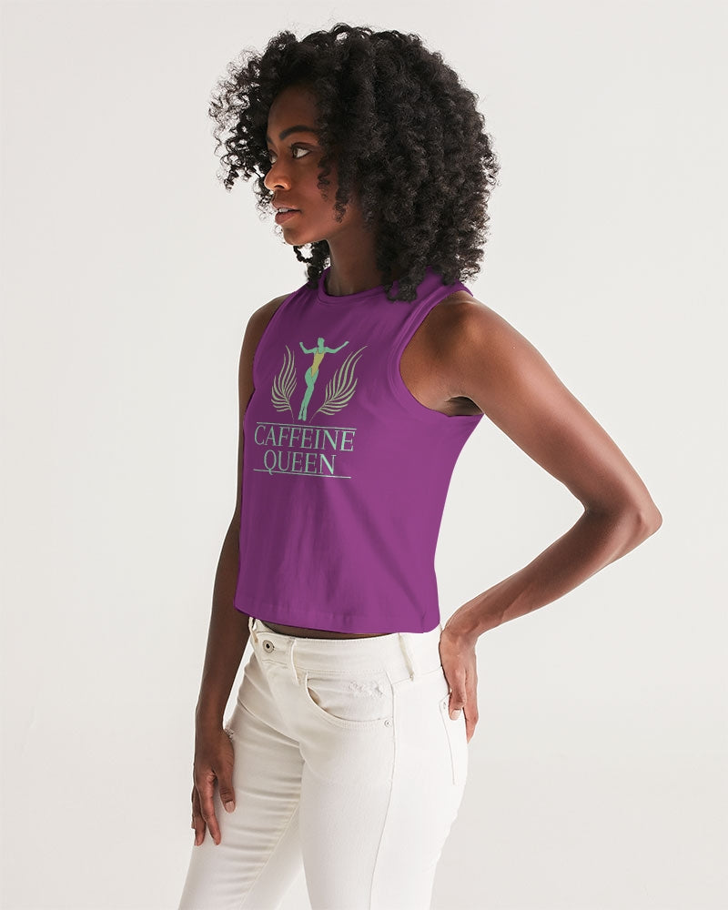 Caffeine Queen Purple Women's Cropped Tank