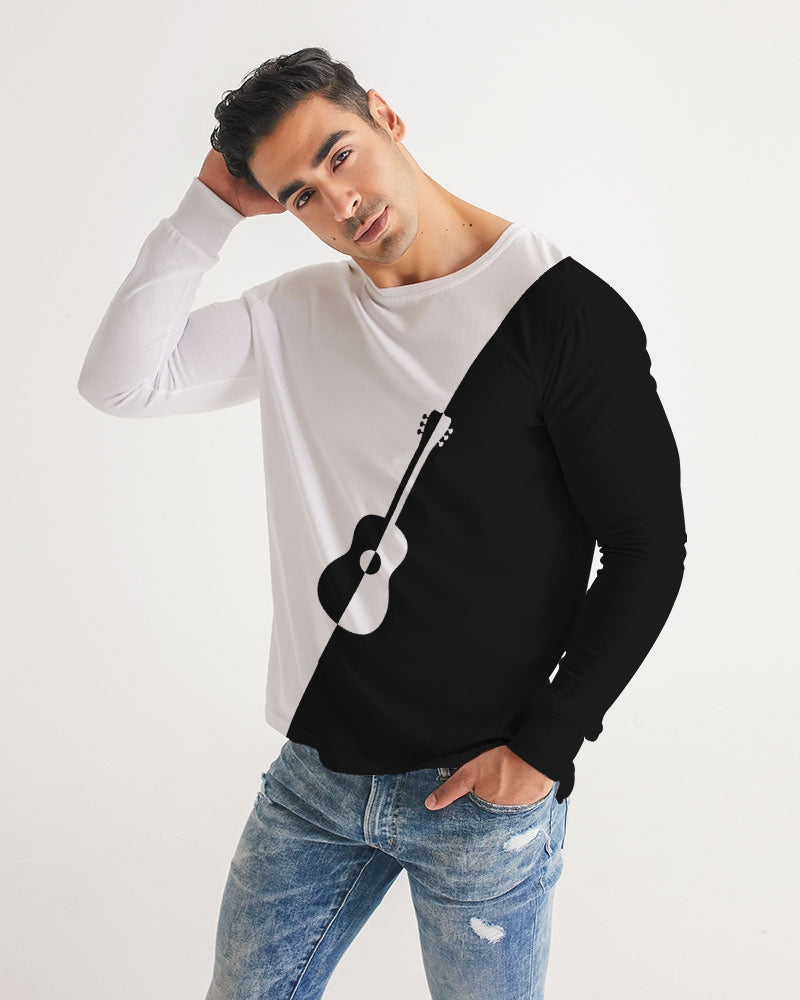 Guitar Style Black Men's Long Sleeve Tee