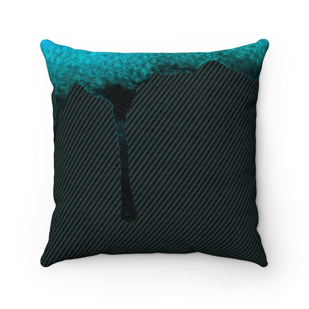 Dripped Marine Faux Suede Square Pillow from Vluxe by Lucky Nahum
