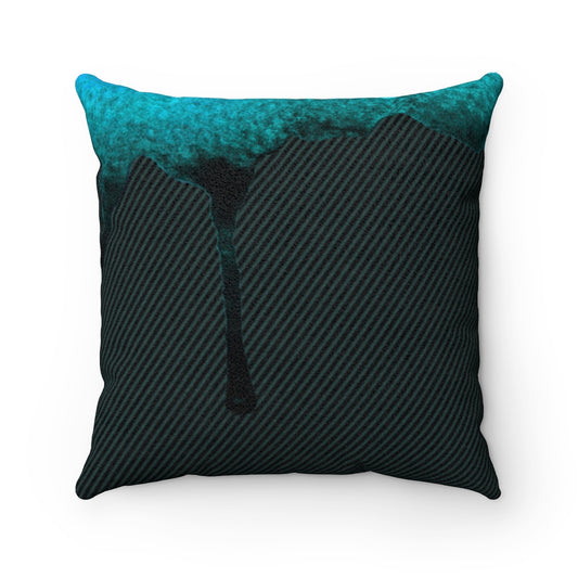 Dripped Marine Faux Suede Square Pillow from Vluxe by Lucky Nahum