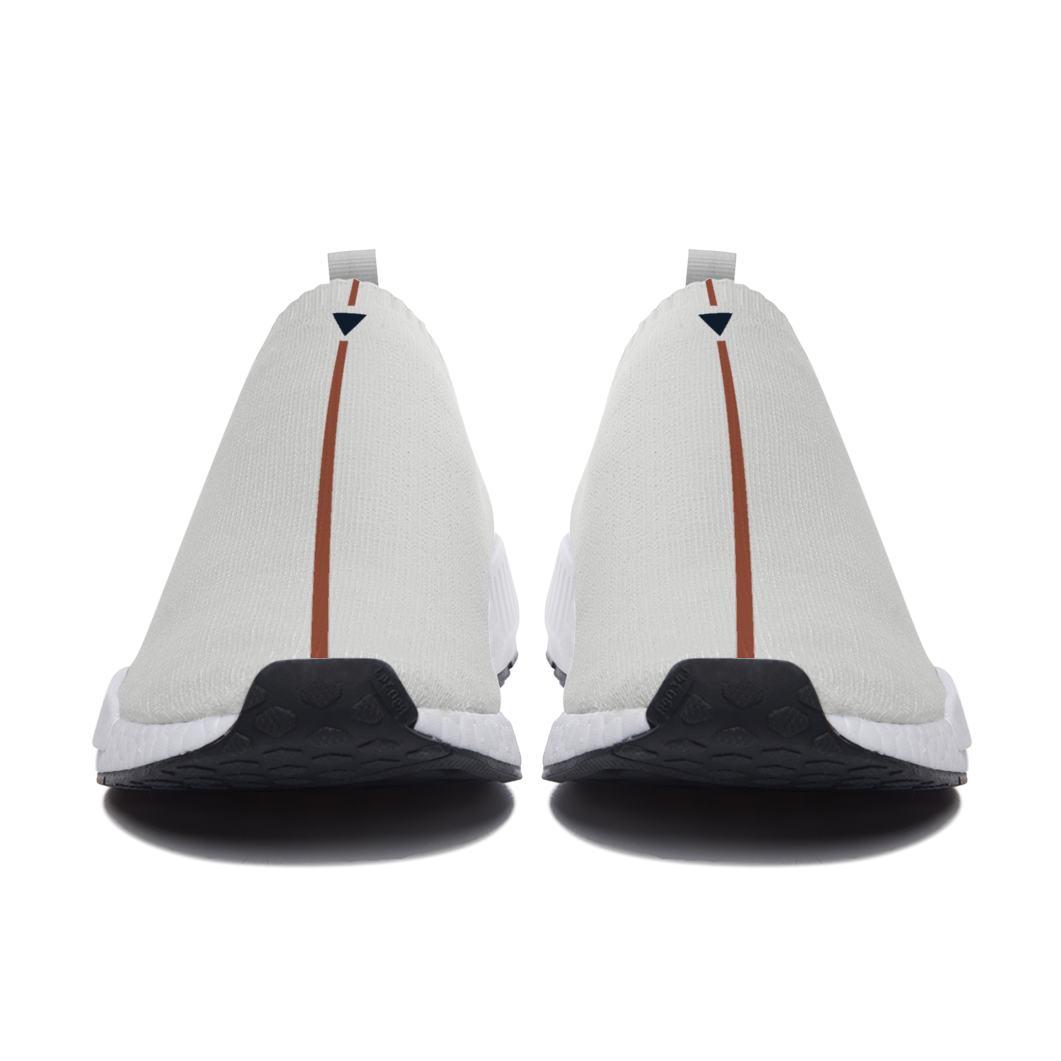 Split White-Red Unisex Slip On Walking Shoes Lightweight Sneakers from Vluxe by Lucky Nahum