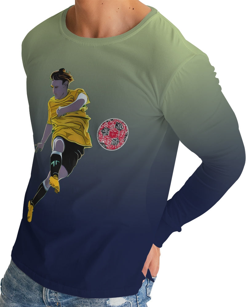 Kick It Navy/Lime Men's Long Sleeve Tee | Always Get Lucky