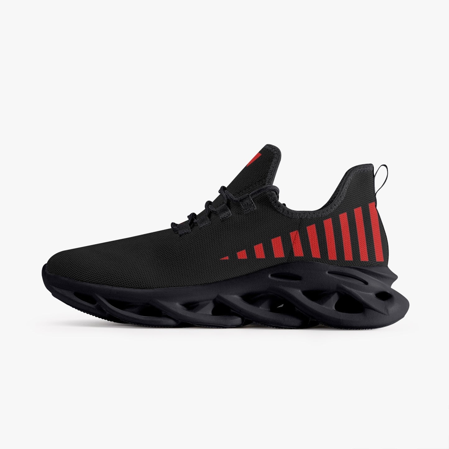 Vluxe Bounce Mesh Knit Sneakers- Black/Red