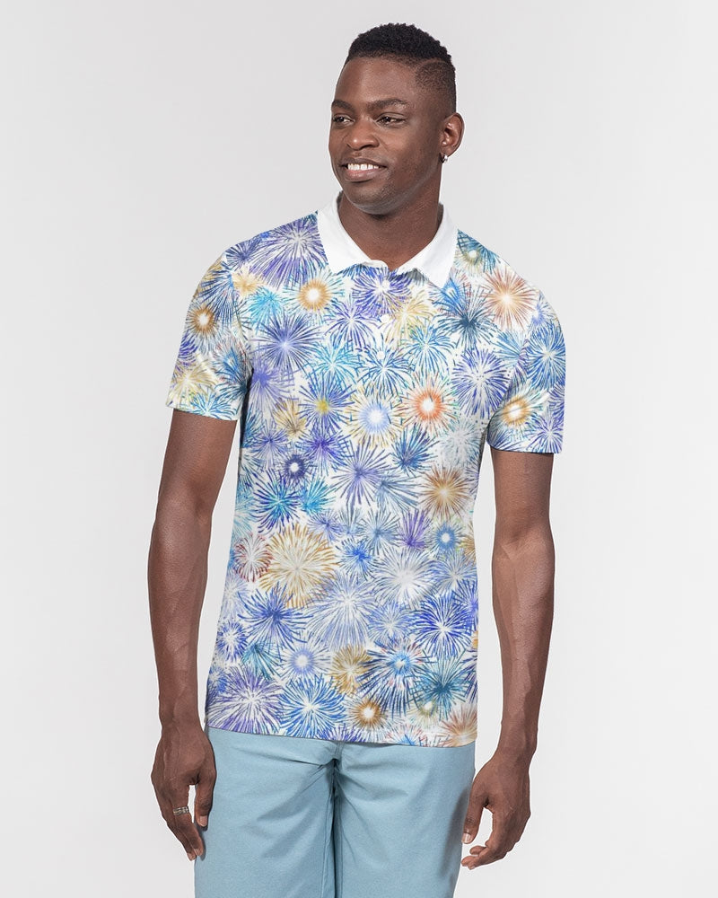 Fireworks Men's Slim Fit Short Sleeve Polo