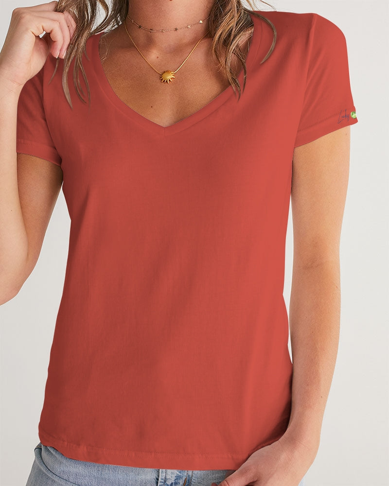Signature Lucky Lime Paprika Women's V-Neck Tee
