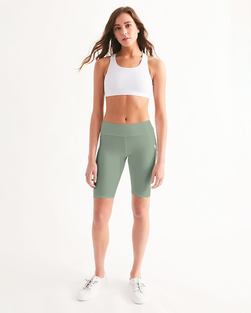 Signature Lucky Lime Sage Women's Mid-Rise Bike Shorts