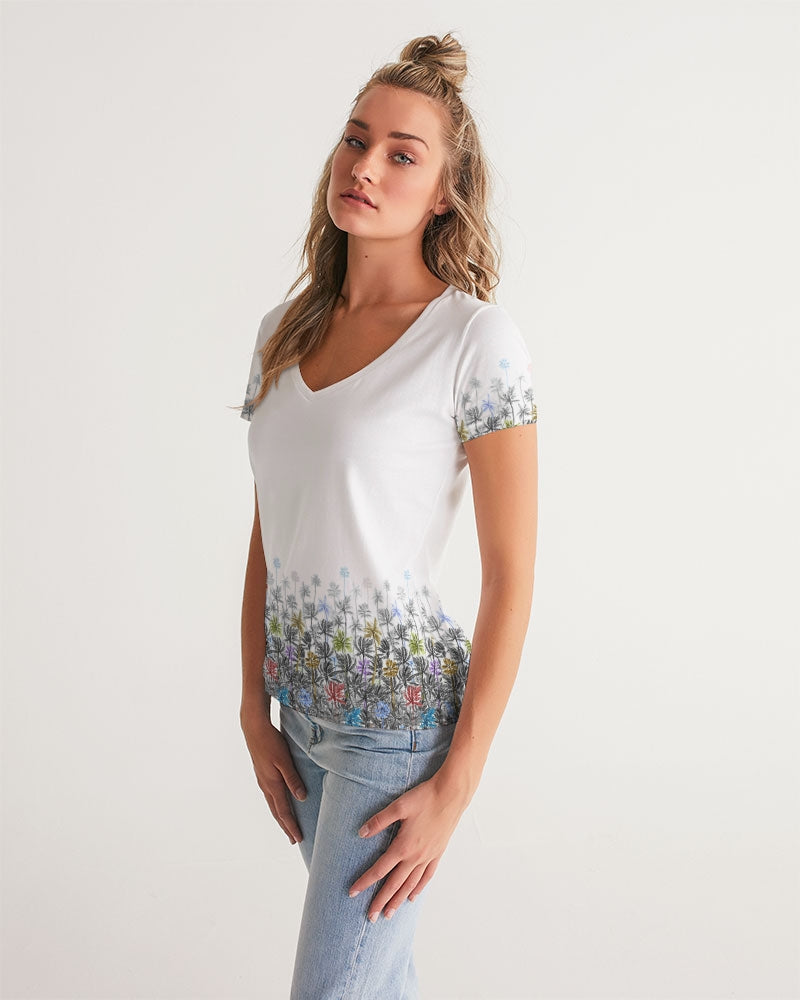 Tropical Winds Women's V-Neck Tee