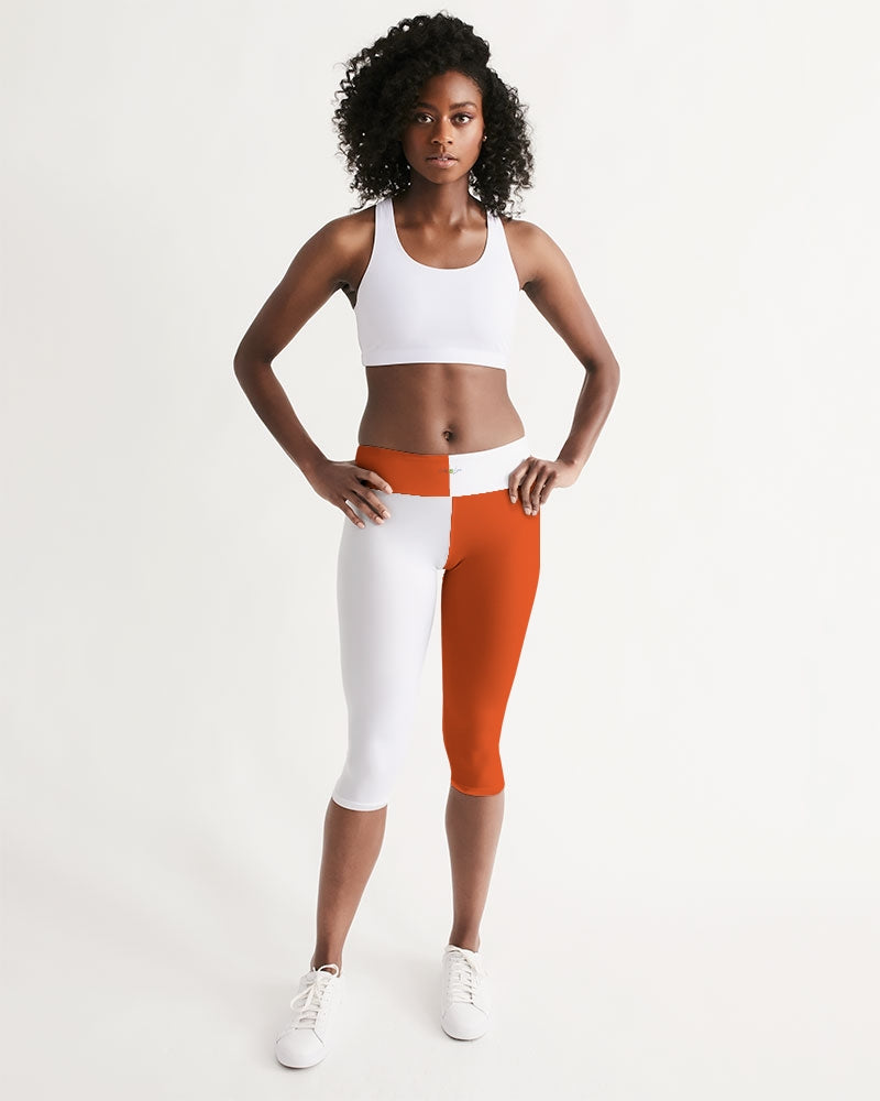 Blocks Saucy Red Women's Mid-Rise Capri