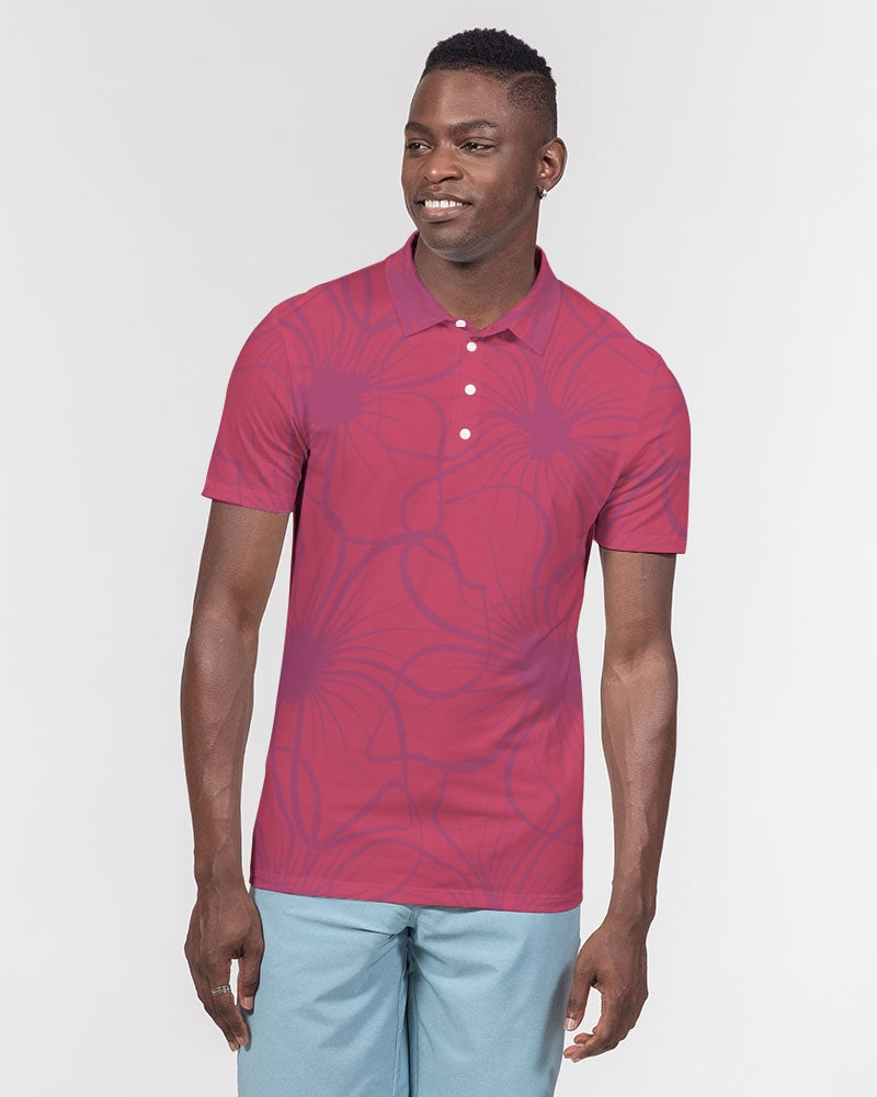Overblown Fire Men's Slim Fit Short Sleeve Polo