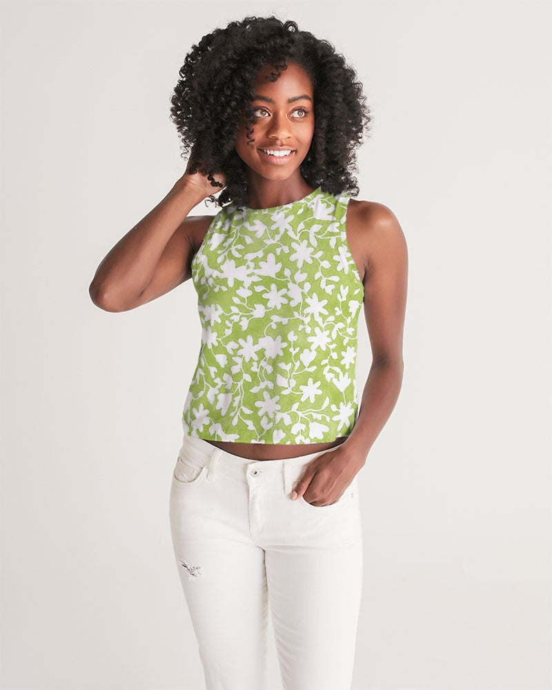 Camo Flower Grass Women's Cropped Tank