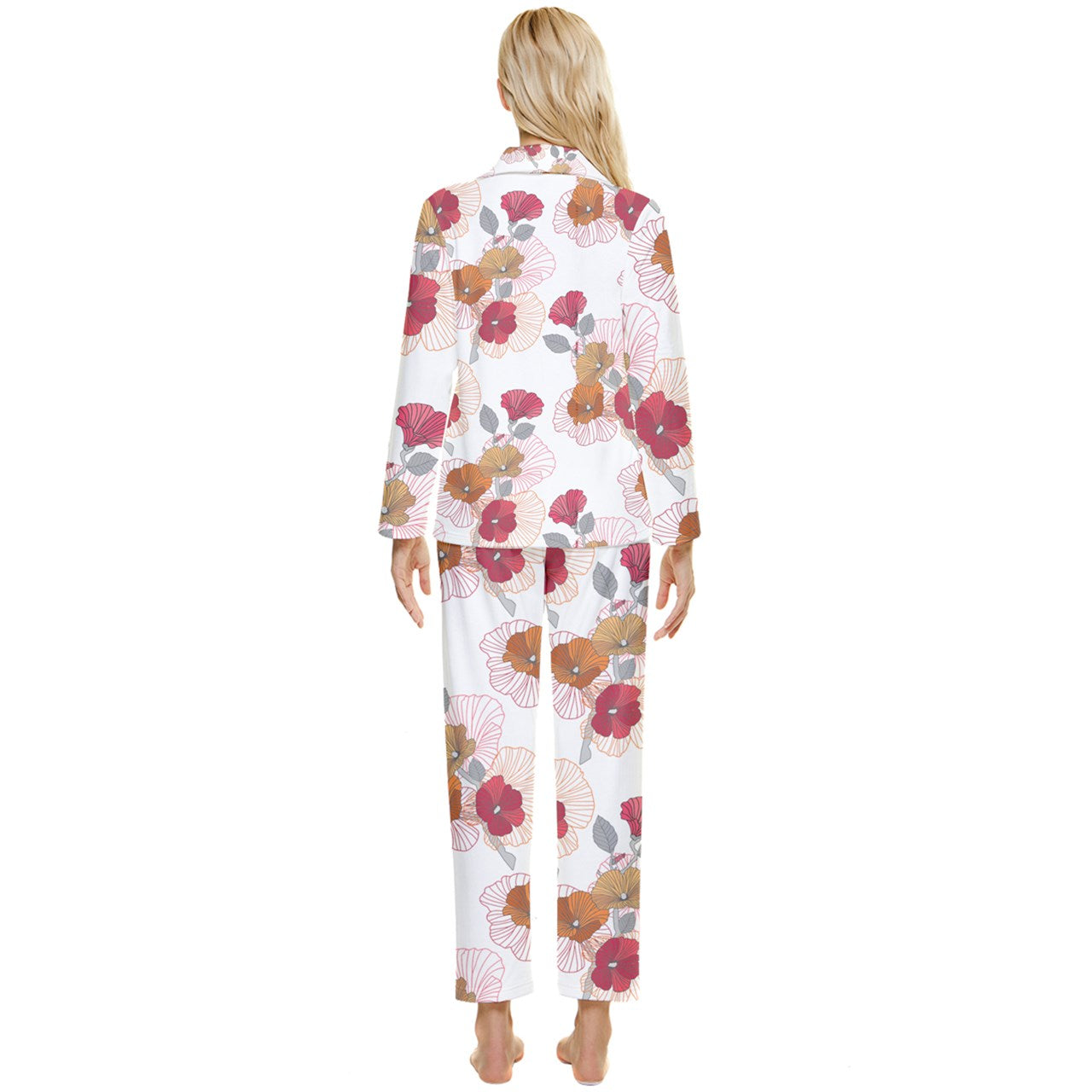 Garden Party Chiffon Temp Womens' Long Sleeve Pocket Pajamas Set
