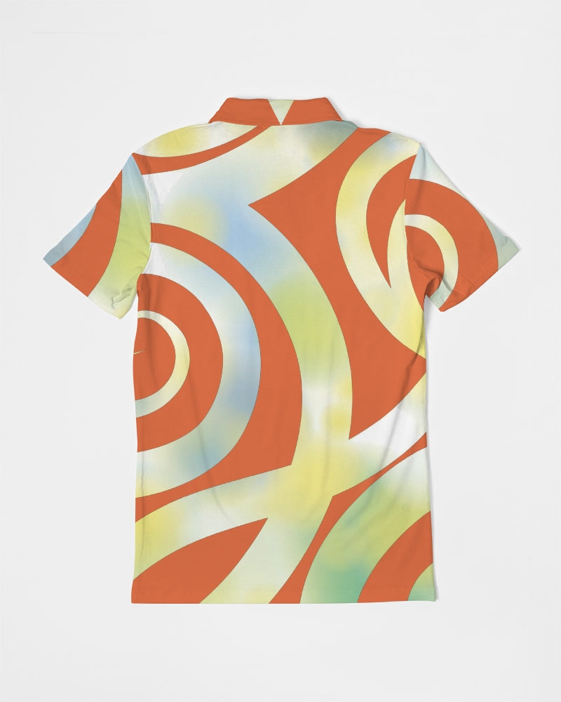 Ribbon Orange Men's Slim Fit Short Sleeve Polo from Vluxe by Lucky Nahum