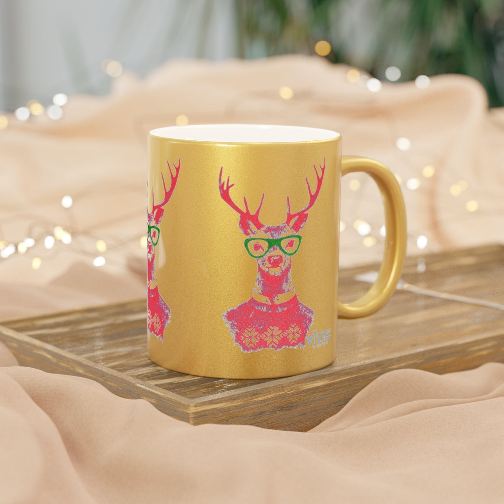 Oh Deer! Holiday Metallic Mug (Silver / Gold)