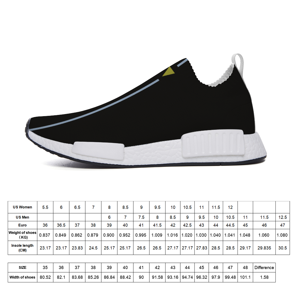 Split Black Unisex Slip On Walking Shoes Lightweight Sneakers from Vluxe by Lucky Nahum
