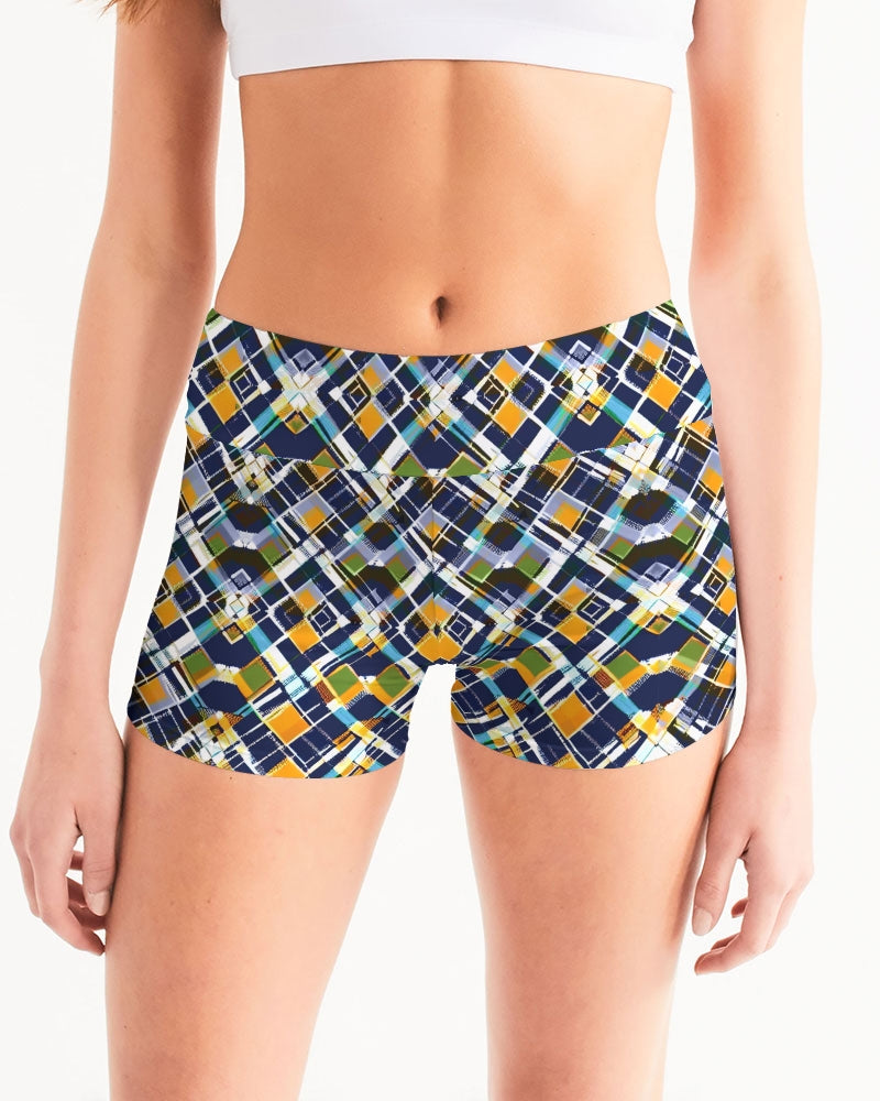 Argyle Future Women's Mid-Rise Yoga Shorts | Always Get Lucky