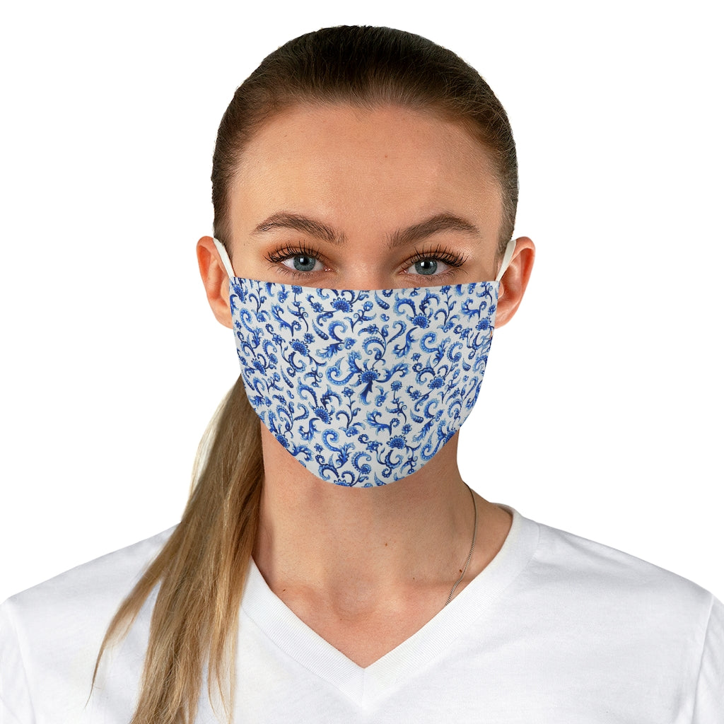 Tapestry Blue Double Layer Fabric Face Mask from Vluxe by Lucky Nahum
