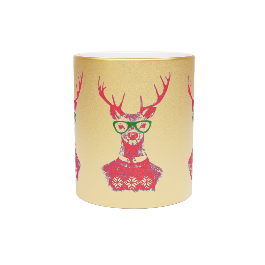Oh Deer! Holiday Metallic Mug (Silver / Gold)