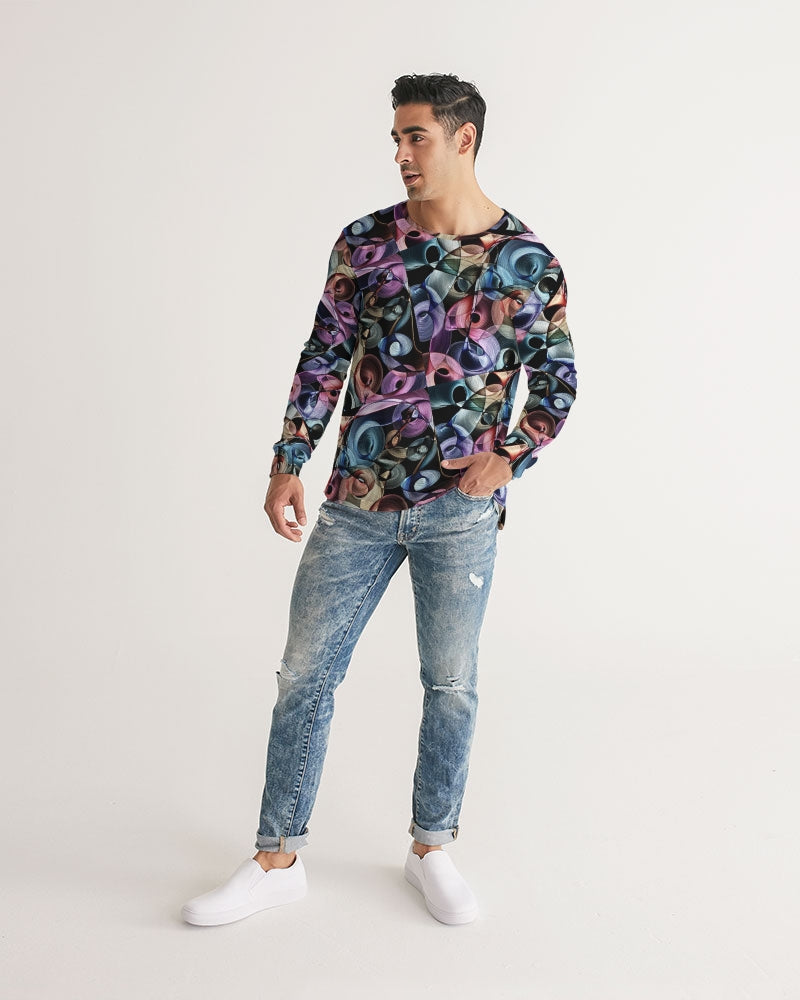 Salento Men's All-Over Print Long Sleeve Tee