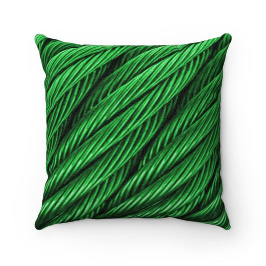 Cable Esmerald Faux Suede Square Pillow