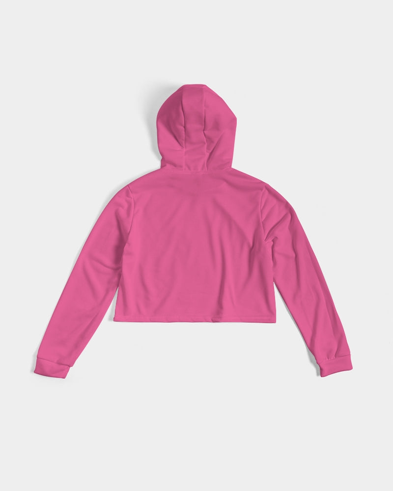 Caffeine Queen Hot Pink Women's Cropped Hoodie