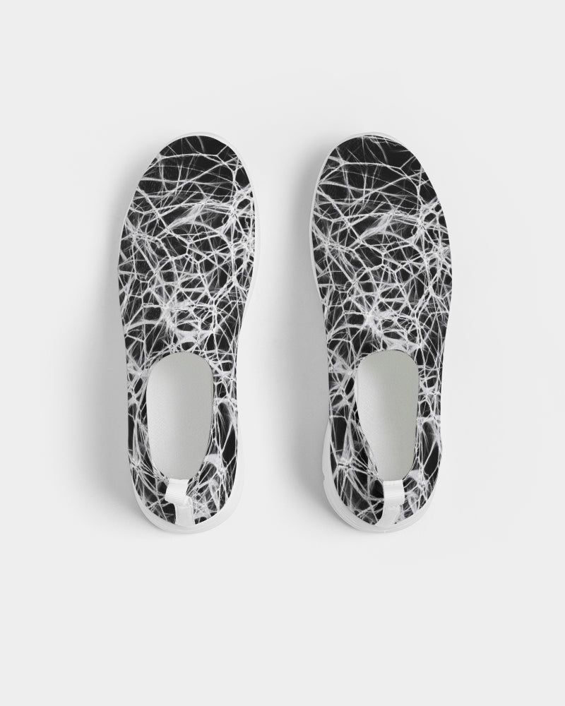 Wired White on Black Men's Slip-On Flyknit Shoe