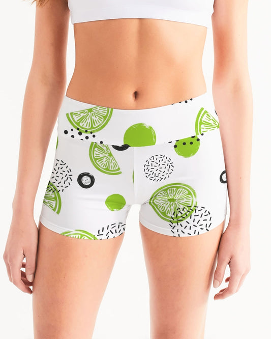 Lime-et-less Women's Mid-Rise Yoga Shorts