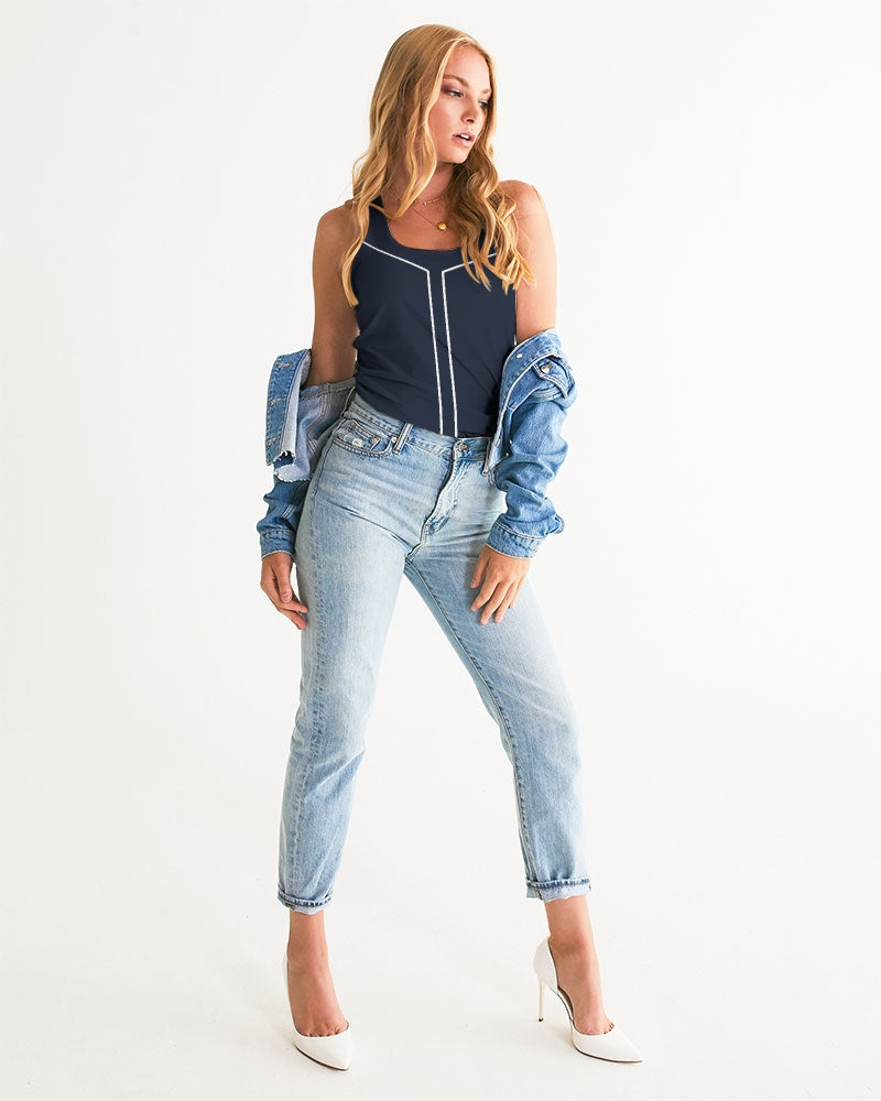 Lucky Lime Navy Geometric Women's Tank