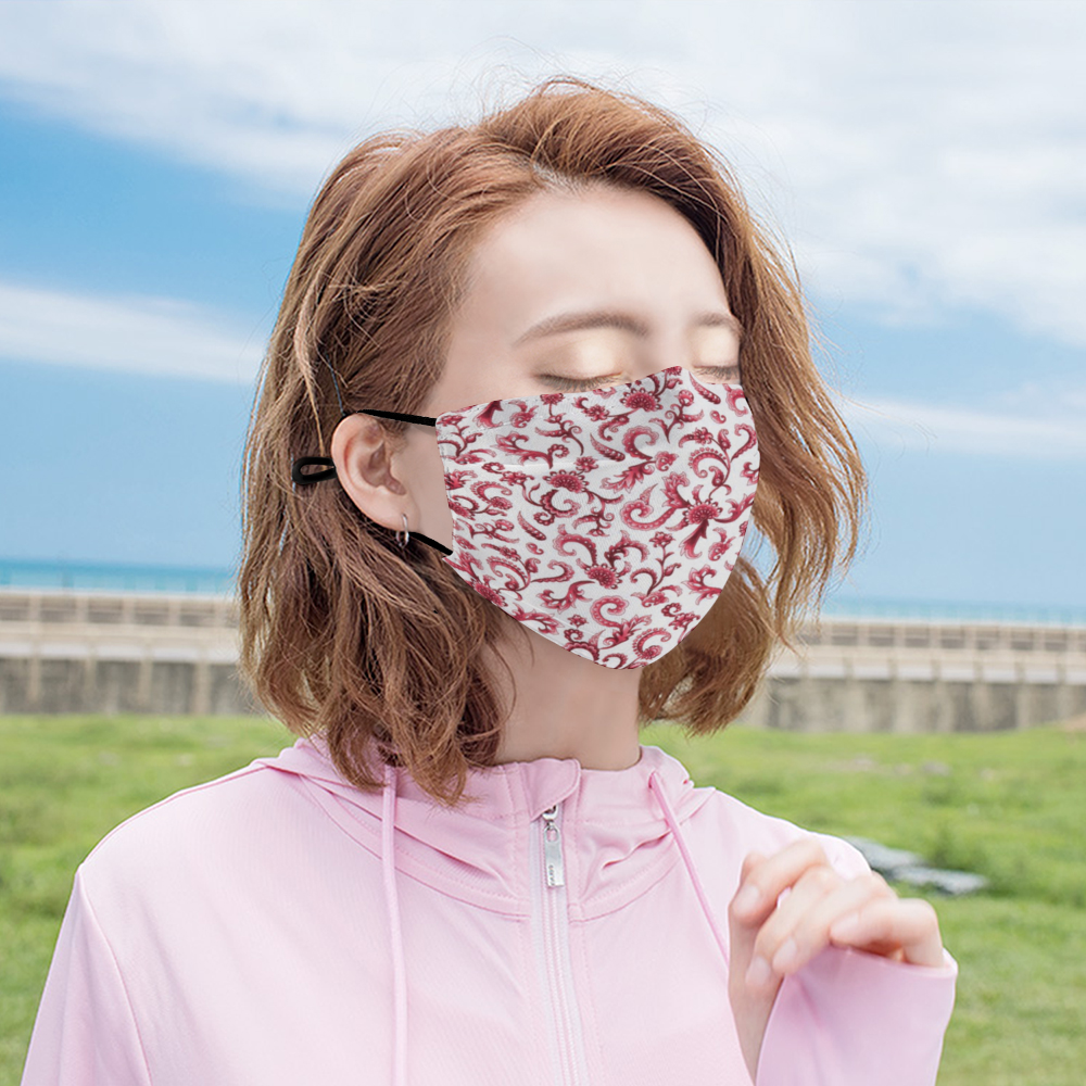 Tapestry Red Customizable Face Cover with Filter Element for Adults from Vluxe by Lucky Nahum