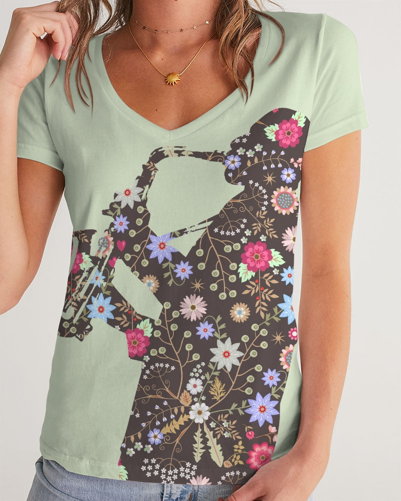 Jazz Man Women's V-Neck Tee