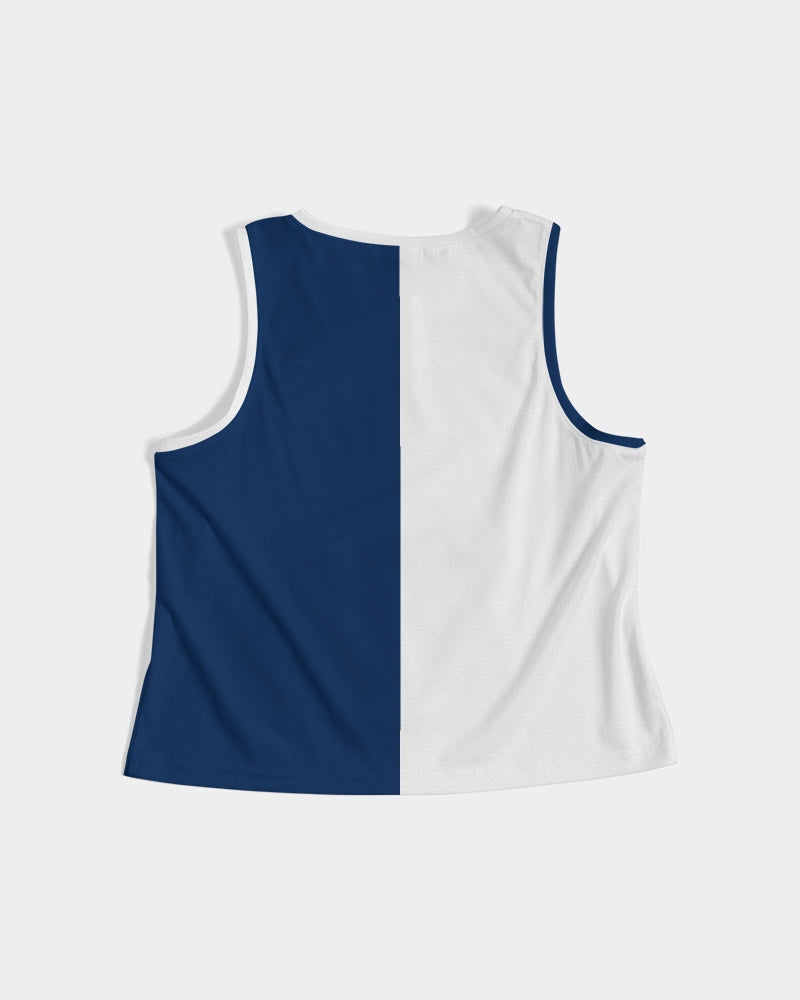 Blocks Navy Seas Women's Cropped Tank
