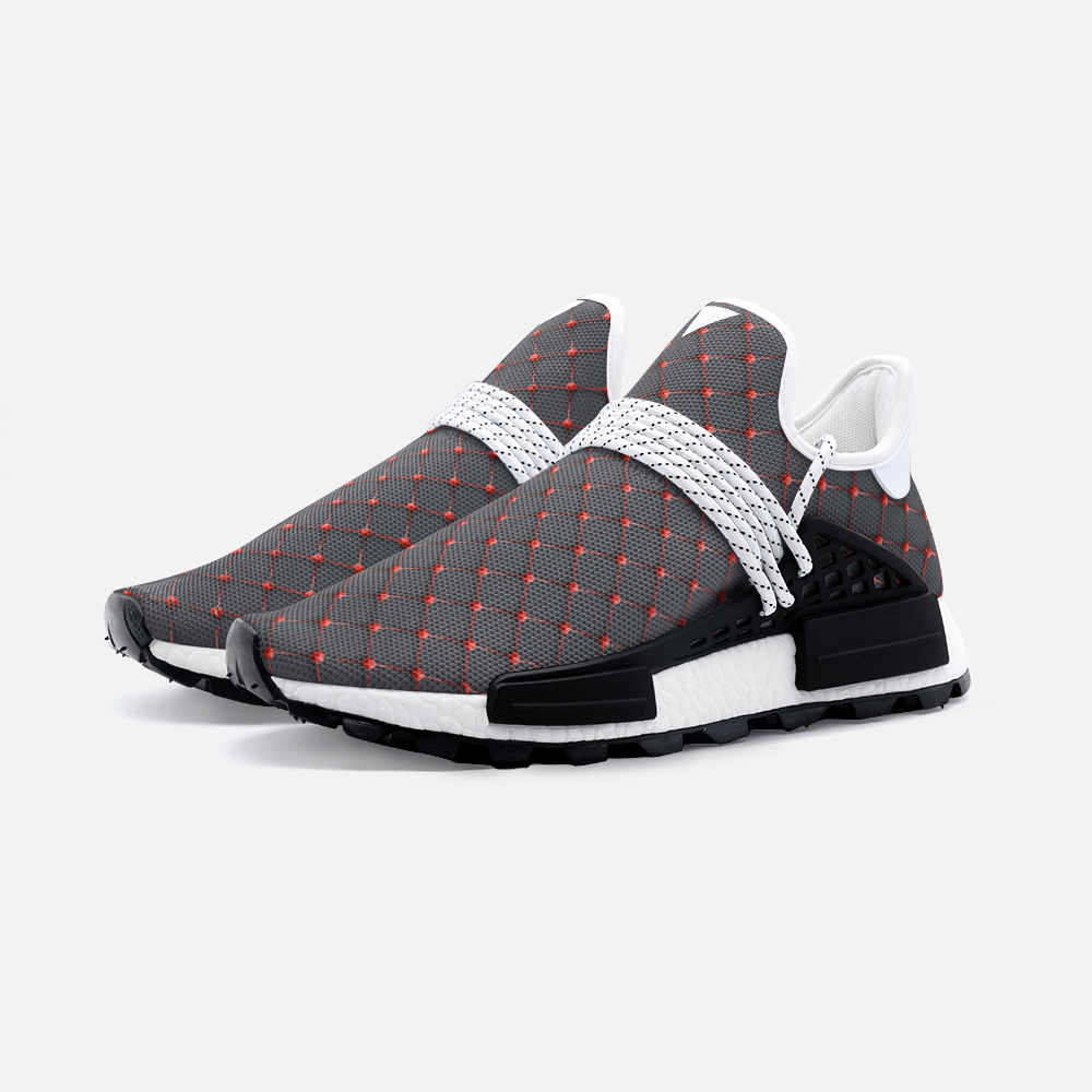 Vluxe by Lucky Nahum Fence Metal & Red Unisex Lightweight Comfort Shoes