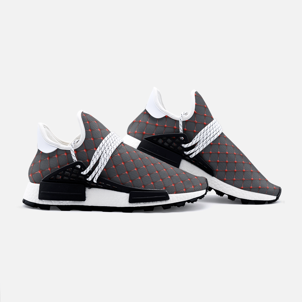 Vluxe by Lucky Nahum Fence Metal & Red Unisex Lightweight Comfort Shoes